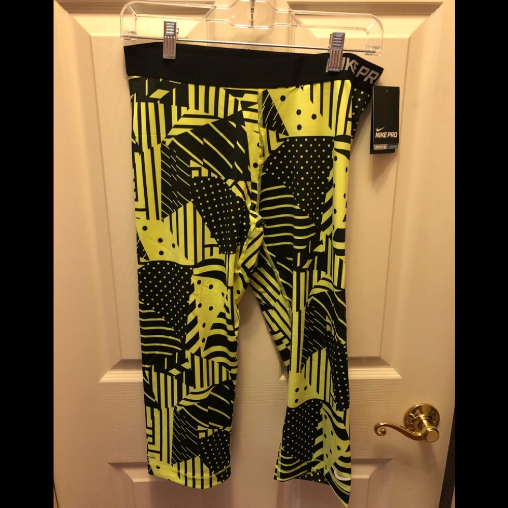 Neon yellow and black  Nike Capri Leggings